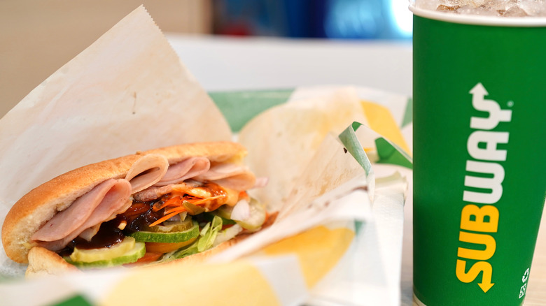 6-inch Subway sub with drink