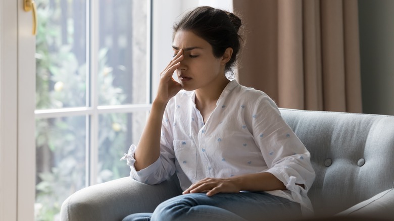 woman with a headache