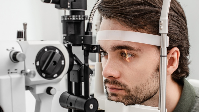 Man getting eye exam